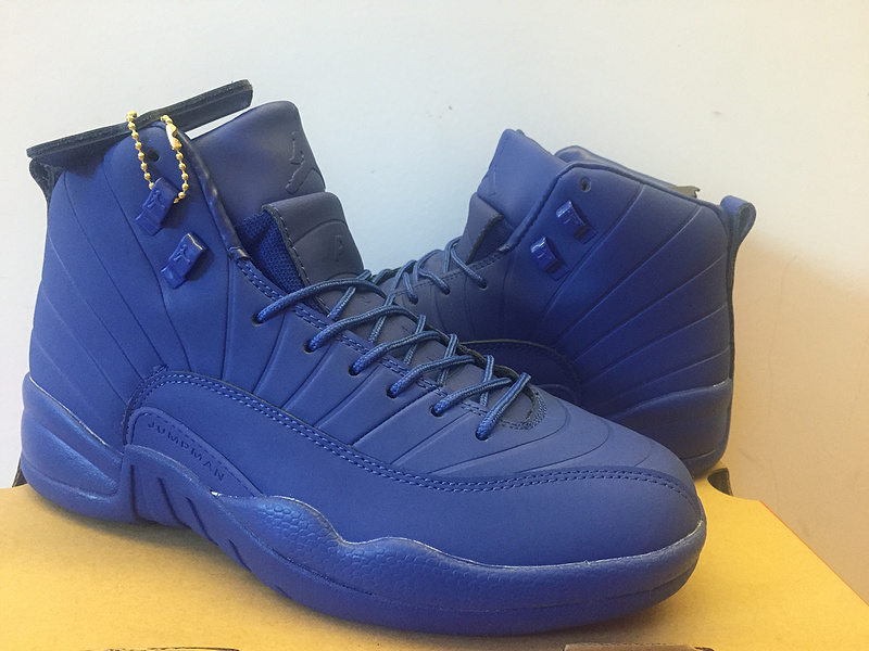 2016 Air Jordan 12 PSNY All Blue Shoes - Click Image to Close